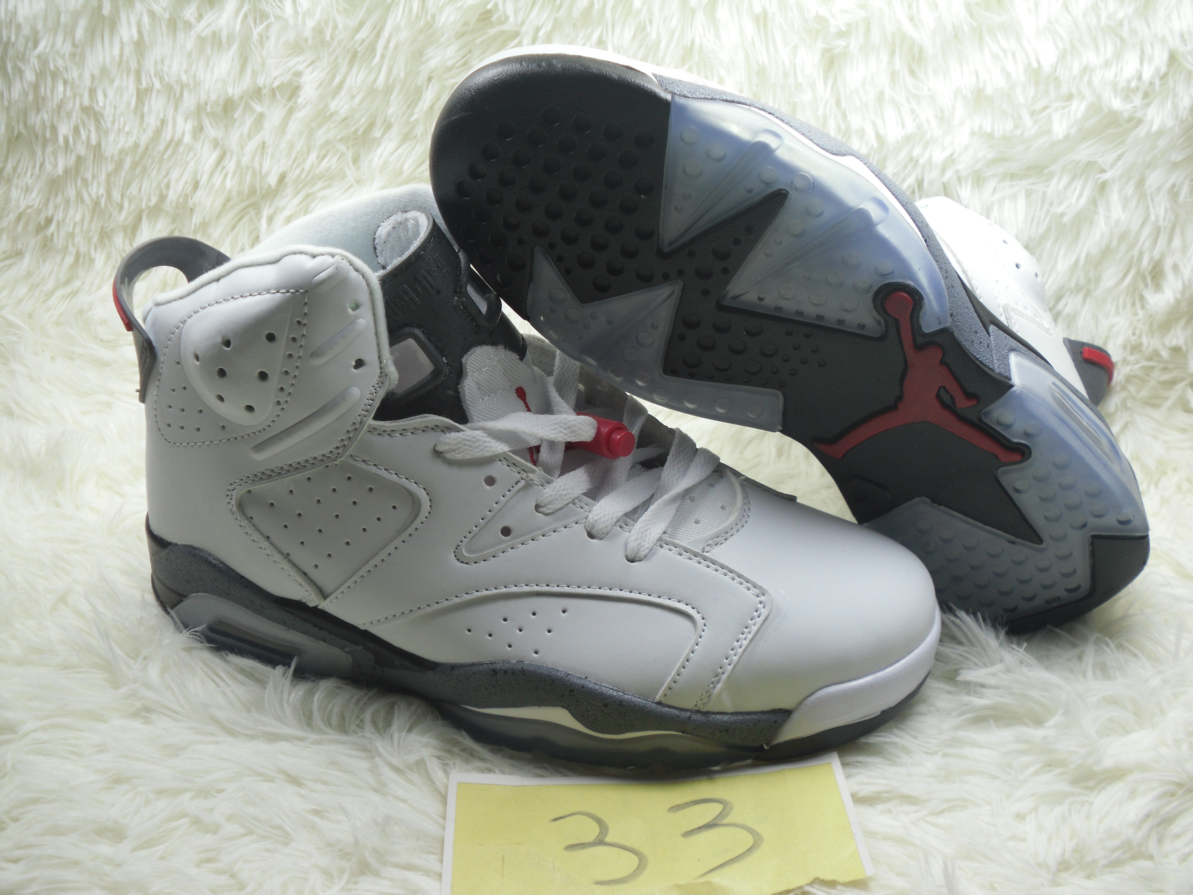 New Air Jordan 6 Retro White Grey Red - Click Image to Close